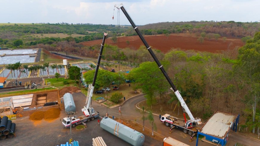 Obra de Estação de Tratamento de Esgoto